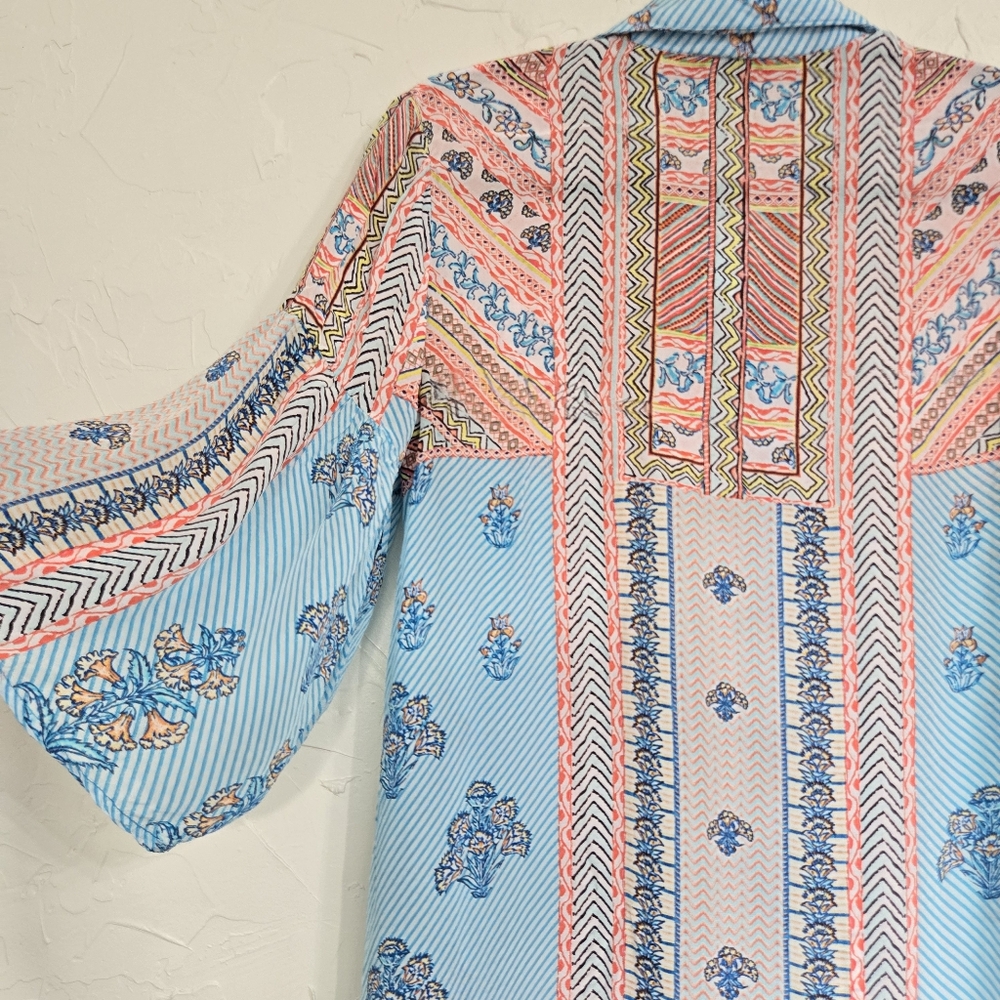 Tolani Bohemian Patterned Button Front Shift Dress - image 8